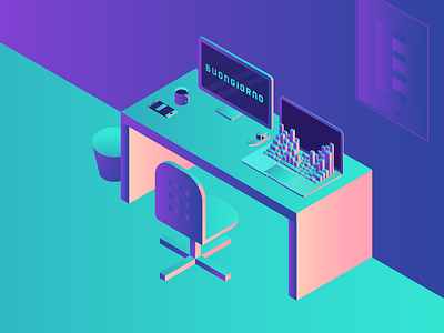 Metropolis is calling clean design flat gradient illustration isometric minimal mobile vector web