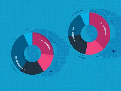 Holiday chart infographic pie pool rings swimming vector water