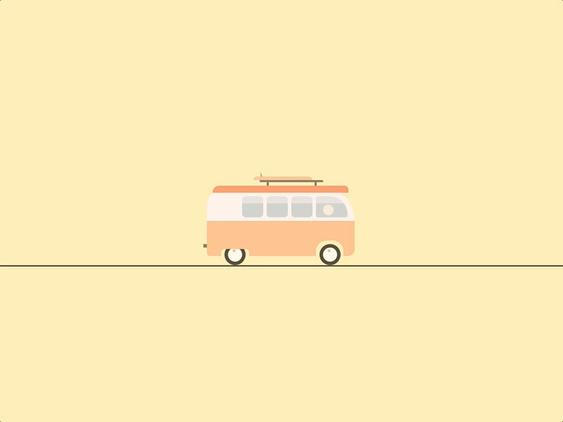 Van Life animation css flat illustration travel van