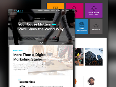 Stage Marketing Homepage ux web web design ui