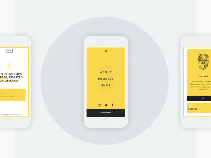 Delirio Mobile delirio landing ui ux web design website yellow