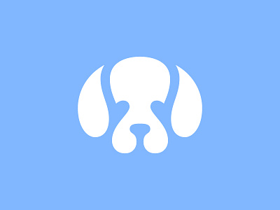 Puppy animal dog logo mark negativespace puppy symbol