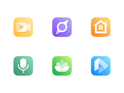 Icons for an iOS icon pack #2 camera dictaphone gradient home icon iconpack ios photoicon picture safari theme vector