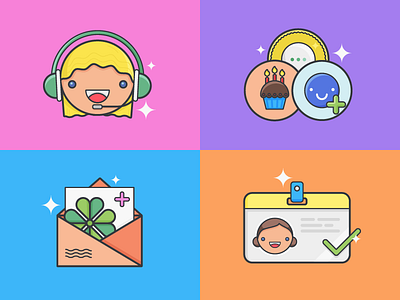Illustrations for AskGamblers' Welcome Page askgamblers badges clove coins colours envelope icon icons illustration login support vector