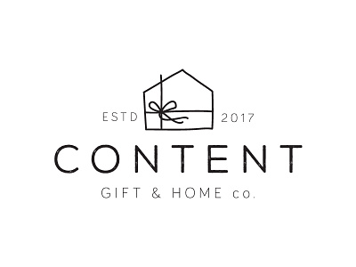 Content gift hand drawn home house line ribbon store