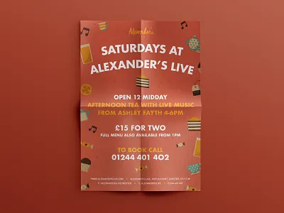 Saturdays at Alexander's Live - Poster Design bar design event flyer illustration live music poster print promotion vector