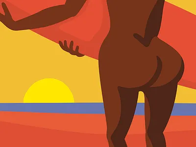 dat ass design holiday illustration label ocean sea summer sun surf surfboard surfing