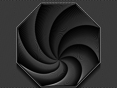 Day57- 'Portal' 100day black and white blend lines shapes