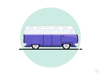 VW Kombi #3 illustrator kombi purple van volkswagen vw