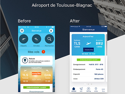 Toulouse Blagnac Airport airport app design mobile ui ux