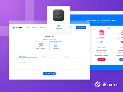 iFixers Redesign Behance Case Study booking contact hardware landing page redesign repair services smart home ui ux