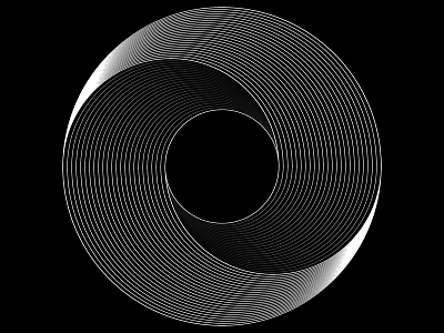 Day58- 'TheWave' 100days black and white blend tool circles curves lines opart vector