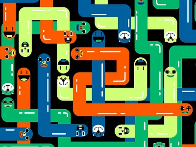 Happy Tubes childrens apparel cute seamless repeat textile vector wallpaper