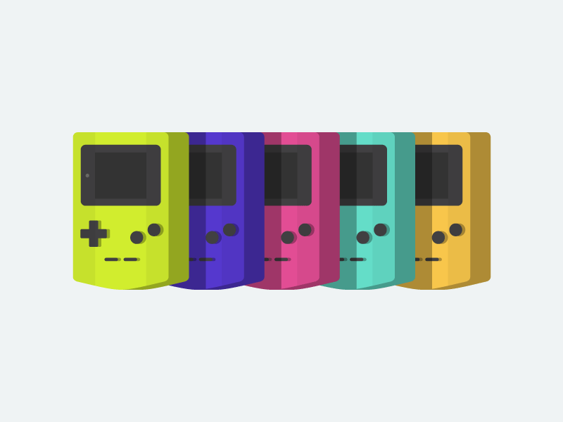 GameBoy Color 👾 color console cute fun game gameboy icon identity illustration nintendo vector