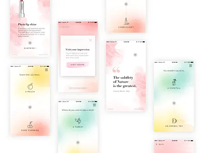 Sisley & Gobelins - Screens beauty cosmetics flowers makeup pastel colors ui watercolor