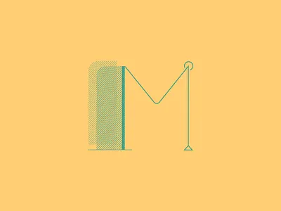 #Typehue Week 13: M take 2 green lettering lighthouselondon line logo monogram typehue yelloe