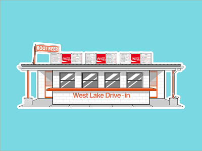 West Lake Drive-In affinity designer drive in food illustration root beer stand vector