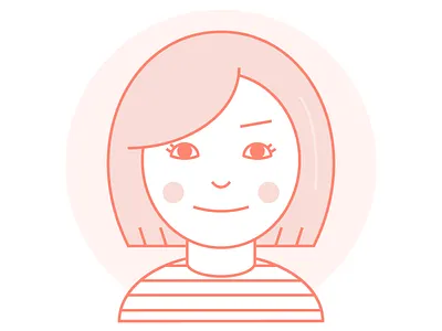 short hair avatar flat girl graphic design icon illustration illustrator vector woman