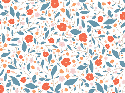 Flower Power Pattern floral flowers illustration leaves pattern playful romantic vector