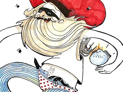 Power Pigeon Ball beard character hero hobo illustration pigeon superhero