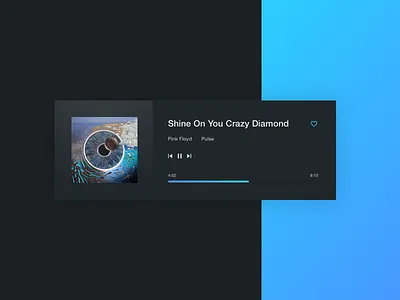 Minimal music player 🎸 009 blue daily dark gradient minimal music pink floyd player rock