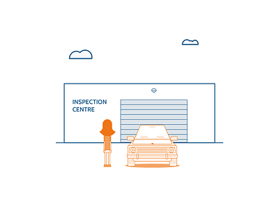 Car Inspection Centre car garage illustration inspection line drawing woman