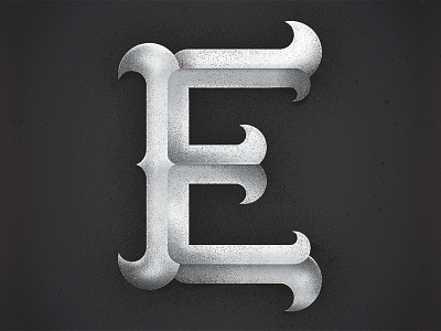 Big E black design dimension illustration letter typography white