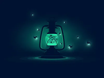 Fireflies in an oil lamp fireflies lamp light oil lamp