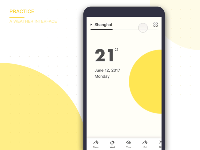 Tiny Weather app principle sketch ui ux