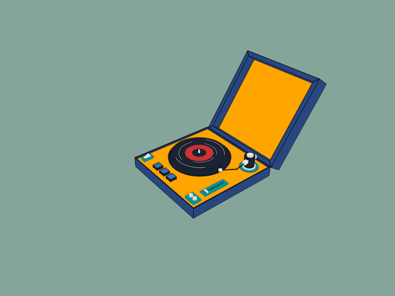 Turntable 3d animation cube motion tranfrom