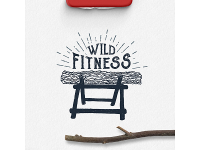 Wild fitness adventure badge fitness forest grunge logo motivation trunk typography vintage wood