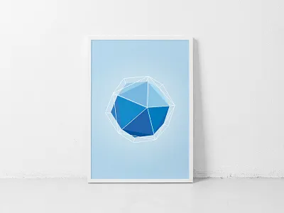 Polyhedron Print 3d abstract design frame geometric graphic polyhedron poster print series shape