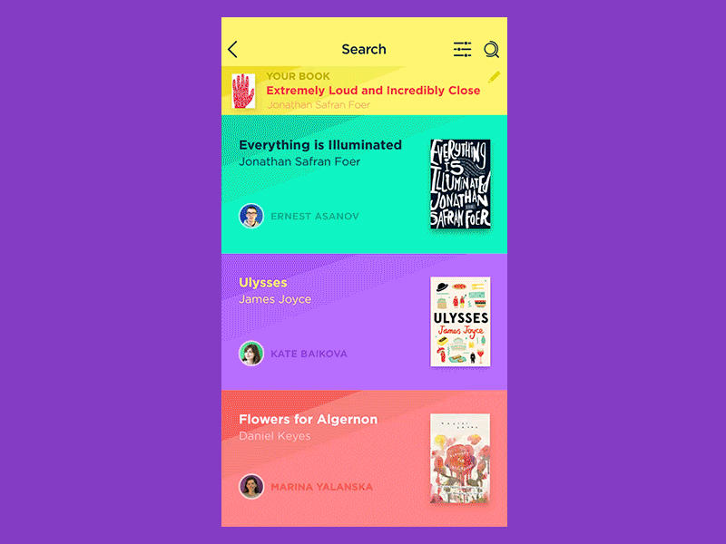 Book Swap App Interactions animation app books design flat interaction ios mobile motion ui ux