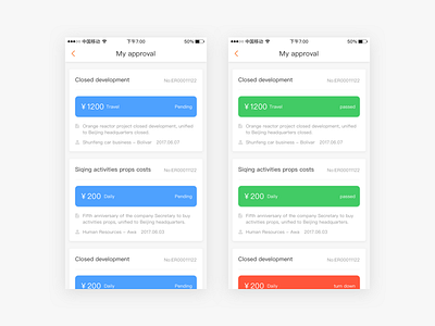 approval ui for Program a app design home ui