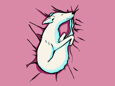 Sleeping Greyhound - Illustration cute animal dog illustration drawing iggy iggy dog illustration italian greyhound sleeping dog whippet yoga dog