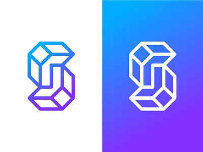 Letter S Exploration 3d geometric intersect letter monogram planes s solid