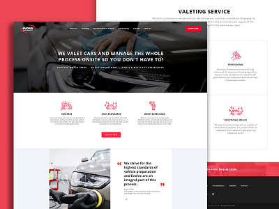 Evolve Vehicle Preparation car car wash car wax homepage icons landing page valet valeting web web design website