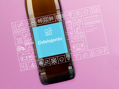 Mykle Beer Label beer label brewery helvetica icons identity illustrations line art modern pictograms swiss