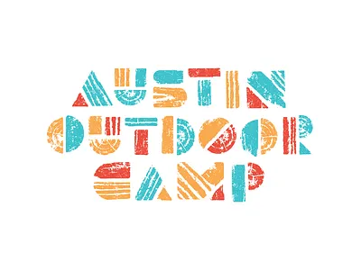Austin Outdoor Camp austin block branding camp geometric ink logo print stamp summer type wood