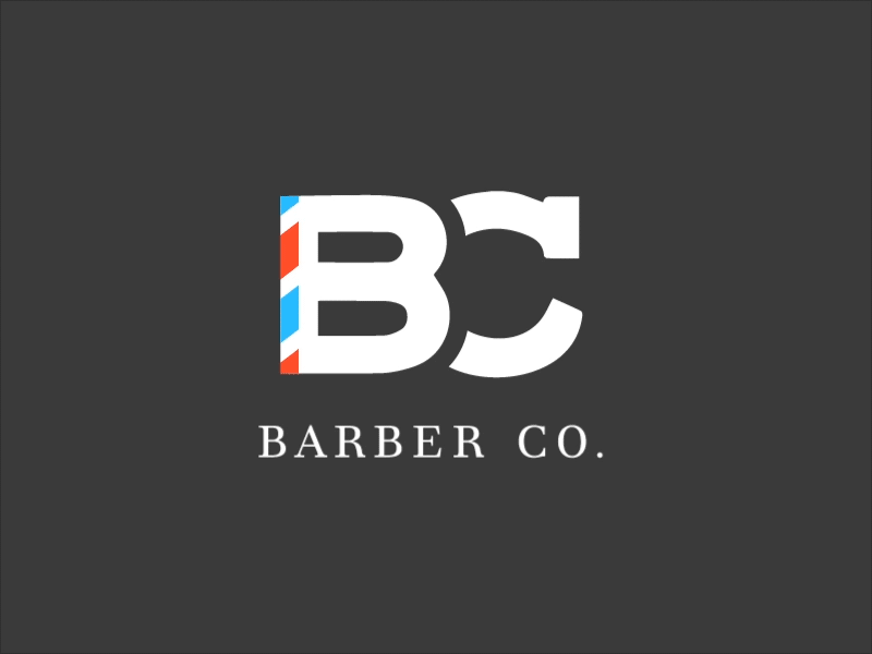 BC Barber Co animation barber barbershop branding haircut logo motion