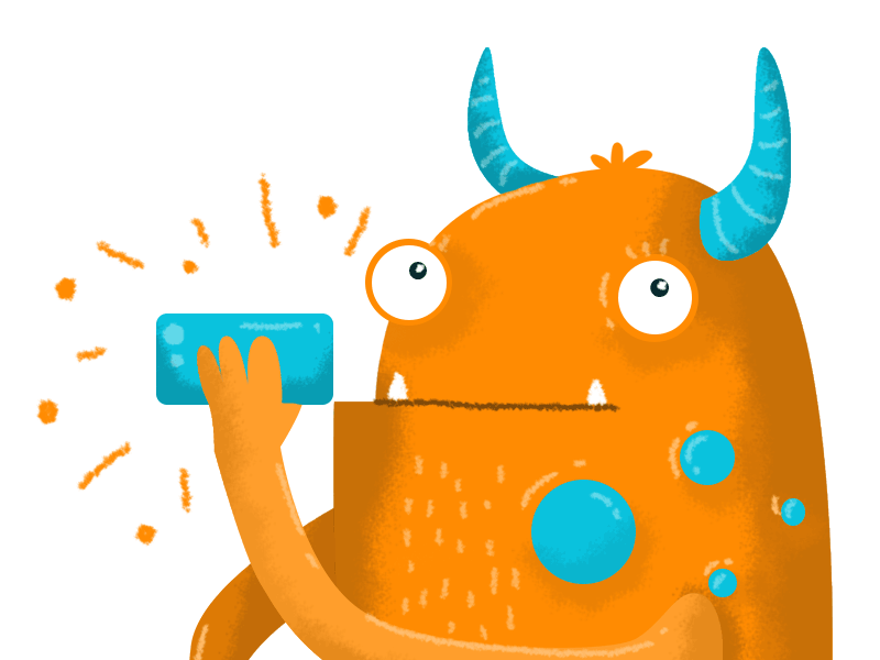 Dribbble Monster animation illustration marialetta media monster phone