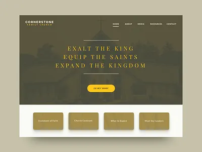 WIP for Church Website church clean experience inspiration modern religion shadows tan ui visual design website yellow