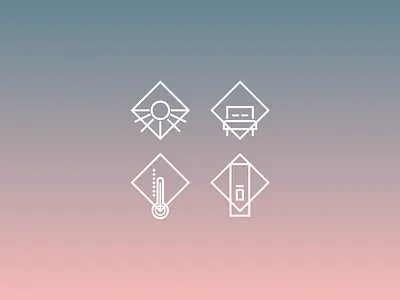 Home Controls funky gradient home icon set icons illustrator line icons vector