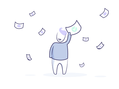 Billy is happy 🤗 app branding illustration illustrator invoice purple validate