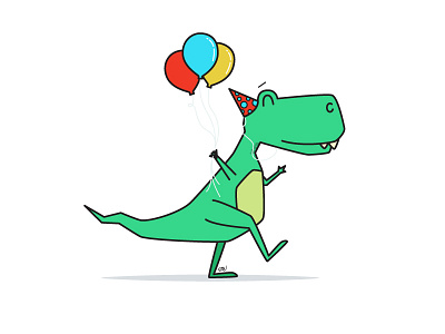 Birthday Dino balloons birthday celebrate character dino dinosaur illustration party