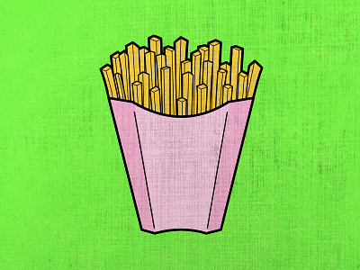 Alphabet - F (6/26) affinity designer alphabet flashcard food fries green illustration vector