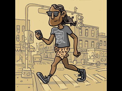 Cheetah print shorts + Vintage Raiders T-Shirt psd sketch