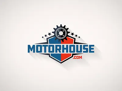 Car Shop Logo auto automotive badge car garage gear gears logo shop stiker