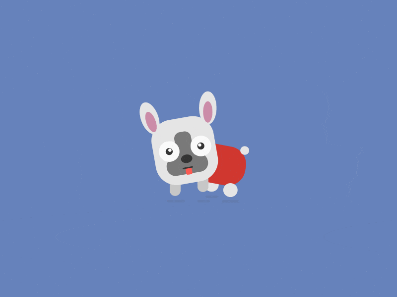 Puppy animation dog flat illustration motion