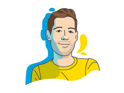 Portrait blue hello illustration portrait staffbase yellow